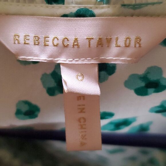 Rebecca Taylor Emerald Daisy Dress Ruffle Detail Wrap Green White Floral size 0 - Picture 4 of 10